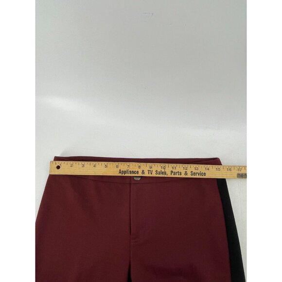 INC Women's Burgundy Black Side Stripe Ankle Stretch Pants Size 8 - Picture 8 of 11